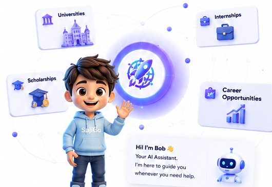 SajiGo 3D Student Ecosystem and Bob AI Assistant